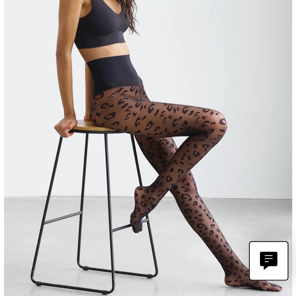Commando black the leopard sheer tights
